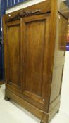 A French walnut two door armoire with single drawer under CONDITION REPORTS Measures