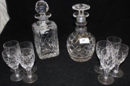 A set of eight Stuart cut glass sherry glasses,