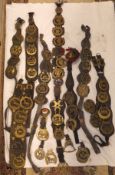 A collection of 17 martingales and 95 various horse brasses including Victoria Jubilee 1837 - 1897,