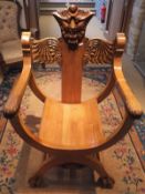 WITHDRAWN A reproduction Arts and Crafts style chair,