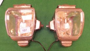 A pair of crowned carriage lamps marked "FRANKONIA"