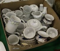 A Johnson Brothers "La Rochelle" pattern part dinner service and a Russian part tea service