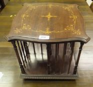 An Edwardian mahogany and inlaid table top revolving bookcase CONDITION REPORTS The