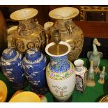 A pair of Meiji Period Japanese Satsuma vases,