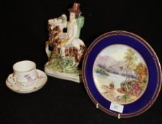 A Spode Copelands china plate decorated with figures in a row boat, signed "M Hazlitt",