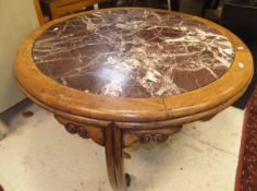 A Chinese rosewood framed occasional table,