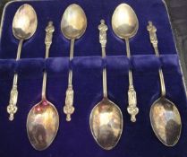 A cased set of six silver Apostle teaspoons (Birmingham,