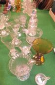 A collection of various 18th and 19th Century cut glass wares including drinking glasses, wines,