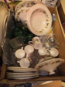 A box containing assorted Royal Doulton "Larchmont" dinner wares, together with various mugs, vases,