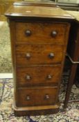A Victorian mahogany slim chest of four drawers on a plinth base CONDITION REPORTS
