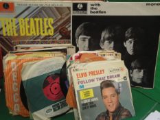 A collection of various records including LPs The Beatles "With The Beatles" mono,