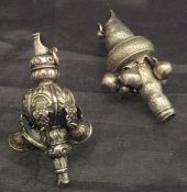 A Victorian silver rattle with embossed foliate decoration (by George Unite, Birmingham,