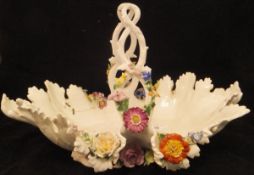 A 19th Century Meissen floral encrusted fruit basket
