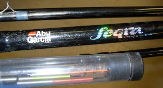 An ABU "Segra" two piece quiver rod and a Titanium 300 two piece fly rod