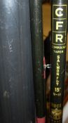 A Bruce & Walker CFR 15ft # 9/11 three piece salmon fly rod and protective tube