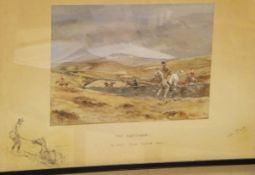 J D GUILLE "The Dartmoor - a Hunt from Tuckett's Drain", watercolour, signed lower left,