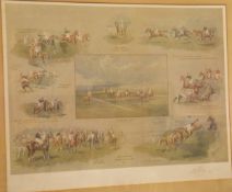 AFTER ALFRED BRIGHT "Jenkinstown's Grand National 1910", colour print, signed in pencil lower right,
