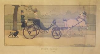 AFTER CECIL ALDIN "Hyde Park", chromolithographic print, together with AFTER CECIL ALDIN "Brighton",