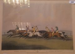 AFTER SAMUEL HOWITT "Horse Racing", colour engraving by J. GODBY and H.