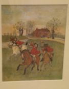 FRENCH SCHOOL "Humorous hunting scenes", a set of six mixed media,