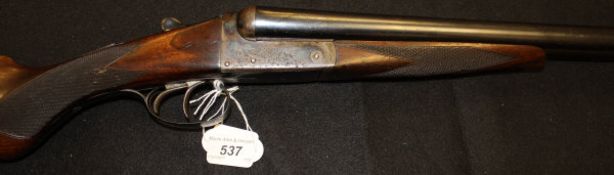 A Midland Gun Company 12 bore shotgun, double barrel, side by side, box lock non-ejector,