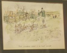 AFTER MICHAEL LYNE "Beagles after Hare", colour print, signed in pencil lower right,