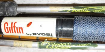 A Pilot three-piece split cane trout fly rod with spare tip,