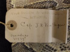 A python skin by Van Ingen and Van Ingen of Mysore bearing label inscribed "Van Ingen and Van Ingen