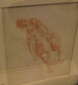 JOHN SKEAPING "The Polo Match", charcoal watercolour, signed bottom left,