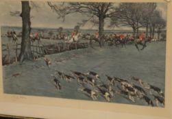 AFTER CECIL ALDEN "Hunt and Hounds over fields",