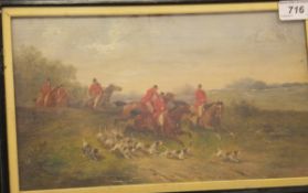 J HERBERT "The Hunt with hounds", oil, signed lower right,