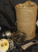 An Airflo "T7" salmon fly reel, together with another (A/F), a Mitchell sea reel, a D.A.M.