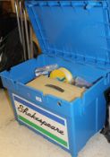 A Shakespeare tackle seat box containing miscellaneous fishing tackle