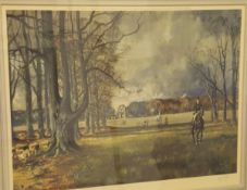 AFTER MICHAEL LYNE "The Beaufort Hunt at Worcester Lodge", colour print by Frost & Reed,