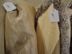 Two pairs of silk interlined curtains of pale gold colour CONDITION REPORTS