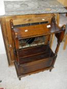 A pine hanging wall cabinet, a pine cabinet with leaded glazed door,