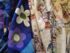 A pair of mid 20th Century Bridget Swabey "Lisa" cotton curtains,