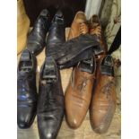 Three pairs of Berluti gentleman's leather shoes of varying colours, all size 9,