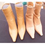 A pair of Jimmy Choo tan ankle boots with zip detail, size 37½,