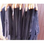 Fourteen pairs of ladies blue, black and grey trousers to include Burberry, Armani,