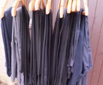 Fourteen pairs of ladies blue, black and grey trousers to include Burberry, Armani,