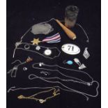 A collection of various costume jewellery, necklaces, pendants, brooch etc,