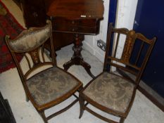 A mahogany and cross-banded work table with part fitted interior,