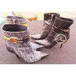 A pair of Dior black leather ankle boots, size 37½,