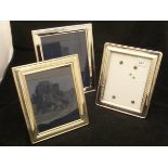 A collection of three modern silver photograph frames, two of plain form (by Carrs of Sheffield Ltd,