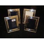 A pair of modern silver photograph frames with beaded edge decoration (by Carrs of Sheffield Ltd,