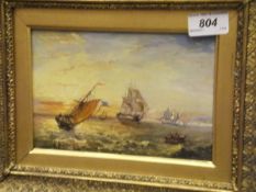 J D ROOKE "On the Medway", oil on board, unsigned,