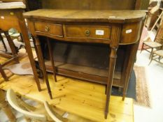 A collection of furniture comprising a mahogany two tier corner table,