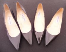 A pair of Jimmy Choo black leather shoes, size 37½,