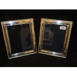 A pair of modern silver photograph frames with beaded decoration (by Carrs of Sheffield Ltd,